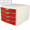Helit Schubladenbox Mit 4 Schueben red rook | rot