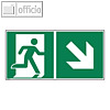 Officio Hinweisschild Notausgang Rechts rechts abwärts